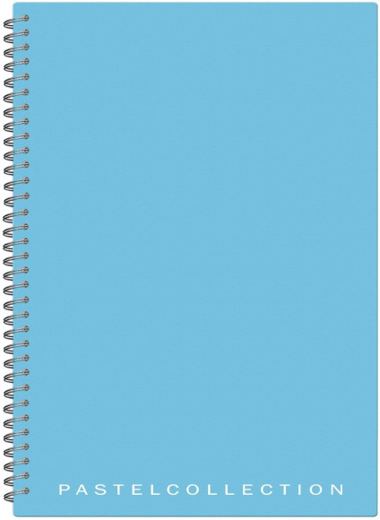 Бизнес-тетрадь Pastel Collection Blue, A4, 80 листов, пластиковая обложка, на гребне, клетка