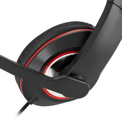 Гарнитура игровая Oklick HS-L390G DRAGON,  для компьютера, мониторные,  проводные, черный  / красный [1100413]