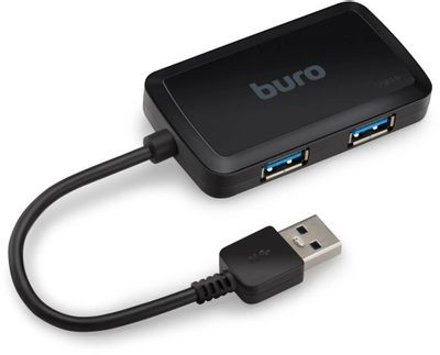 Хаб (разветвитель) Buro BU-HUB4-U3.0-S, черный