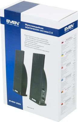 Колонки Sven 230,  2.0,  черный [sv-0110230bk]
