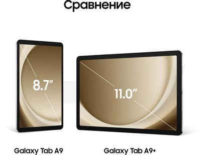 11" Планшет Samsung Galaxy Tab A9+ SM-X216B 8/128 GB 695 5G, 1920 x 1200, Android 13, серебристый [sm-x216bzseskz]