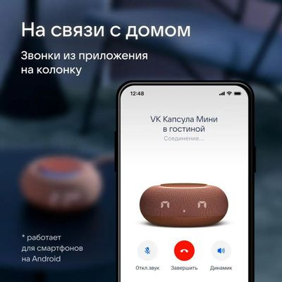 Умная колонка VK Капсула Мини 5Вт, с Марусей, терракотовый [mrc02pk]