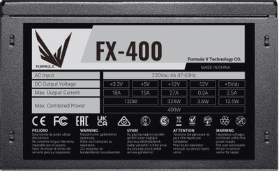 Блок питания Formula FX-400,  400Вт,  120мм,  черный, retail