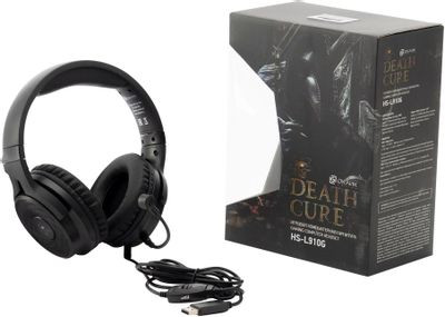 Гарнитура игровая Oklick HS-L910G DEATH_CURE,  для компьютера, мониторные,  проводные, черный  [1460165]