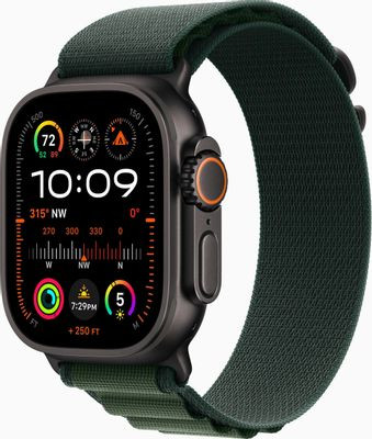 Смарт-часы Apple Watch Ultra 2 2024 A2986,  49мм,  темно-зеленый/черный титан [mx4t3zp/a]