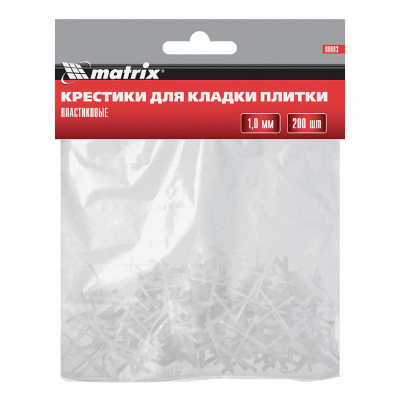 Крестики, 1.0 мм, для кладки плитки, 200 шт Matrix Крестики, 1.0 мм, для кладки плитки, 200 шт Matrix