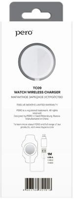 Беспроводное зарядное устройство PERO ТС09,  USB-A,  15Вт,  1A,  белый [тс09wh]