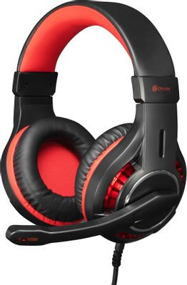 Гарнитура игровая Oklick HS-L610G SAMURAI,  для компьютера, мониторные,  проводные, черный  / красный [1460161]