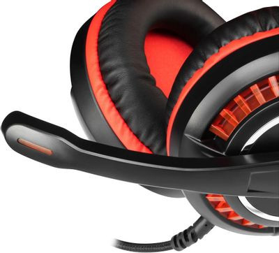 Гарнитура игровая Oklick HS-L610G SAMURAI,  для компьютера, мониторные,  проводные, черный  / красный [1460161]