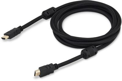 Кабель аудио-видео Buro HDMI (m)  -  HDMI (m) ,  ver 1.4,  3м, GOLD,  ф/фильтр,  черный [hdmi-v1.4-3mc]