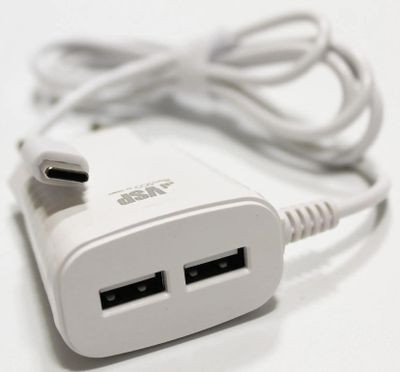 Сетевое зарядное устройство BORASCO 38686, Type-C, 2xUSB, USB type-C, 2.1A, белый Сетевое зарядное устройство BORASCO 38686, Type-C, 2xUSB, USB type-C, 2.1A, белый