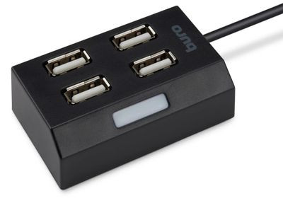 Хаб (разветвитель) Buro BU-HUB4-U2.0, черный