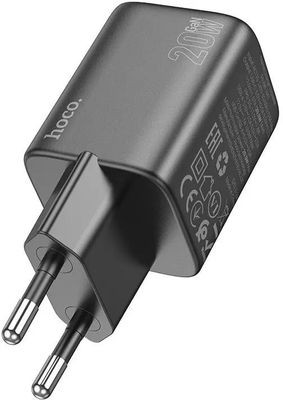 Сетевое зарядное устройство Hoco N41 Almighty Black, USB + USB type-C, 20Вт, 3A, черный Сетевое зарядное устройство Hoco N41 Almighty Black, USB + USB type-C, 20Вт, 3A, черный
