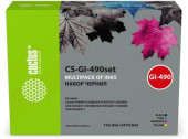 Набор чернил Cactus CS-GI-490SET (1х135 мл, 3х70 мл), для Canon, 345мл, голубой/пурпурный/желтый/черный