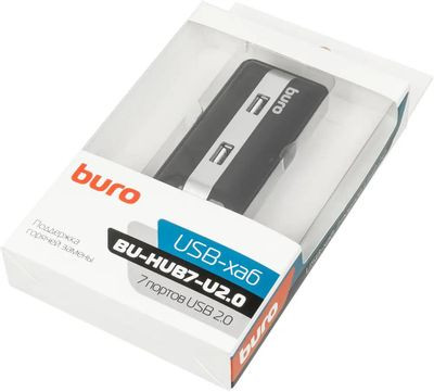 Хаб (разветвитель) Buro BU-HUB7-U2.0, черный
