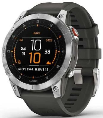 Смарт-часы Garmin Epix Gen 2,  33.02мм,  1.3",  серый/черный/стальной [010-02582-01]
