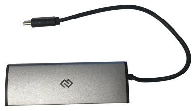 Хаб (разветвитель) Digma HUB-4U2.0-UC-DS, серебристый