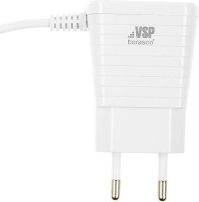 Сетевое зарядное устройство BORASCO 38687,  8 pin lightning, 2xUSB,  8-pin Lightning (Apple),  2.1A,  белый