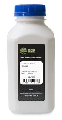 Тонер Cactus CS-TBR-100,  для Brother Universal,  черный, 100грамм, флакон
