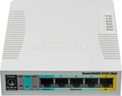 Wi-Fi роутер MIKROTIK RB951UI-2HND,  N300,  белый