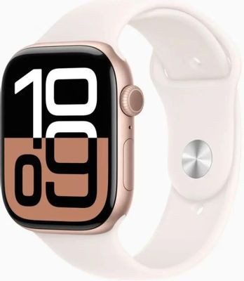 Смарт-часы Apple Watch Series 10 A2999,  46мм,  2.1",  сияющая звезда/розовое золото [mwx23lw/a]