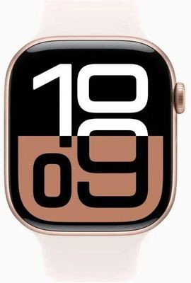 Смарт-часы Apple Watch Series 10 A2999,  46мм,  2.1",  сияющая звезда/розовое золото [mwx23lw/a]