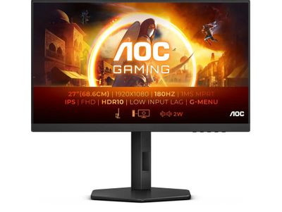 27" Монитор AOC 27G4X,  1920x1080,  IPS,  180Гц,  2хHDMI,  1хDP,  черный [27g4x/01]