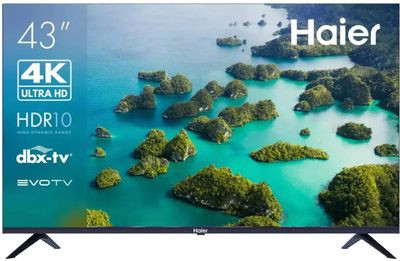 43" Телевизор HAIER Smart TV S2, 4K Ultra HD, черный, СМАРТ ТВ, Android TV