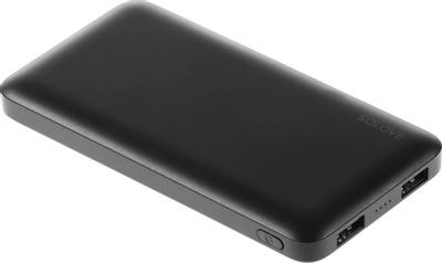 Внешний аккумулятор (Power Bank) SOLOVE 001M+,  10000мAч,  черный [001m+ black rus]