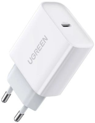 Сетевое зарядное устройство UGREEN 60450,  USB type-C,  20Вт,  3A,  белый