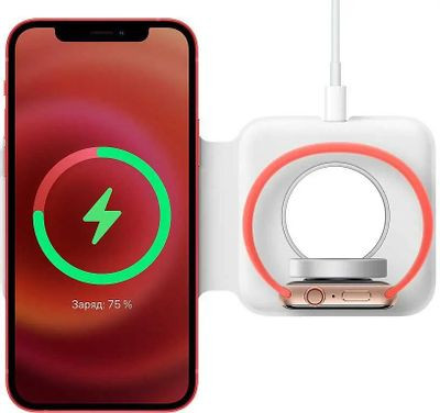 Беспроводное зарядное устройство Apple А2458,  3A,  белый [mhxf3am/a]