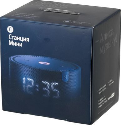 Умная колонка ЯНДЕКС Станция Мини с часами, 10Вт, с Алисой на YaGPT, синий [yndx-00020b]