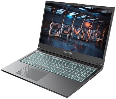 Ноутбук игровой Gigabyte G5 15.6", 2023, IPS, Intel Core i7 13620H 2.4ГГц, 10-ядерный, 16ГБ DDR5, 512ГБ SSD,  NVIDIA GeForce  RTX 4060 для ноутбуков - 8 ГБ, Free DOS, черный [kf5-h3kz353sd]