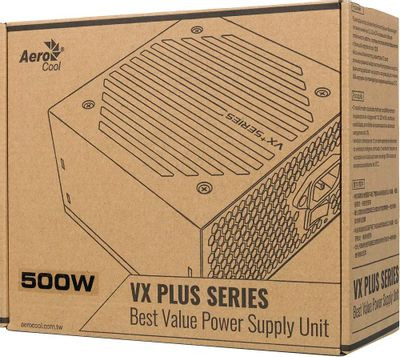 Блок питания Aerocool VX PLUS 500W, 500Вт, 120мм, черный, retail Блок питания Aerocool VX PLUS 500W, 500Вт, 120мм, черный, retail