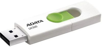 Флешка USB A-Data UV320 32ГБ, USB3.2, белый и зеленый [auv320-32g-rwhgn]