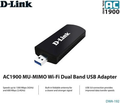 Wi-Fi адаптер D-Link DWA-192/RU USB 3.0 Wi-Fi адаптер D-Link DWA-192/RU USB 3.0