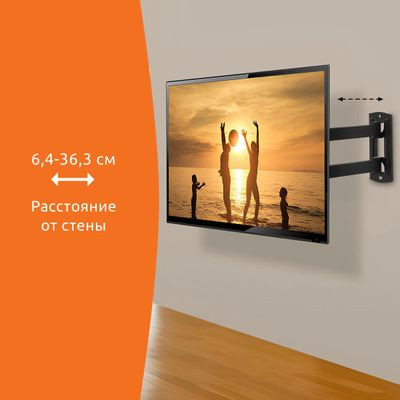 Кронштейн для телевизора SunWind 3FS, 15-29", настенный, поворотно-выдвижной и наклонный,  черный  [sun-ma71f313]