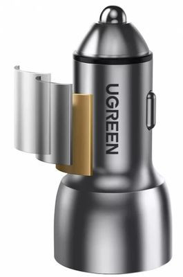 Автомобильное зарядное устройство UGREEN CD213,  2xUSB type-C,  36Вт,  3A,  серый [70594]
