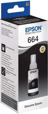Чернила Epson 664 C13T66414A, 70мл, черный
