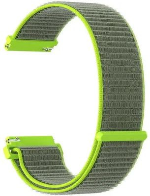 Ремешок LYAMBDA Vega DS-GN-03-20-2 для Garmin/Samsung/Huawei/LG/Rolex/Xiaomi/Honor/Nokia, серый/зеленый