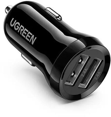 Автомобильное зарядное устройство UGREEN ED018,  2xUSB,  24Вт,  2.4A,  черный [50875_]