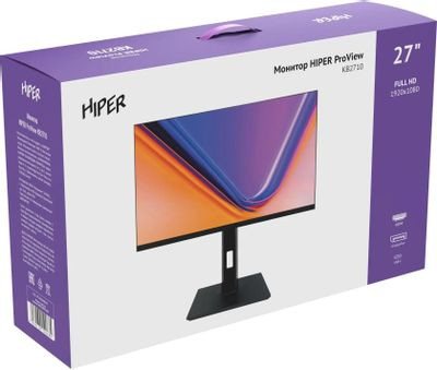 27" Монитор HIPER ProView KB2710,  1920x1080,  IPS,  75Гц,  1хHDMI,  1хDP,  1хType-С, черный [kb2710hdc2hsv]