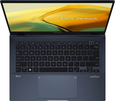 Ноутбук ASUS Zenbook 14 UX3402VA-KP696 14", IPS, Intel Core i5 13500H 2.6ГГц, 12-ядерный, 16ГБ LPDDR5, 512ГБ SSD,  Intel Iris Xe graphics, без операционной системы, синий [90nb10g1-m014w0]