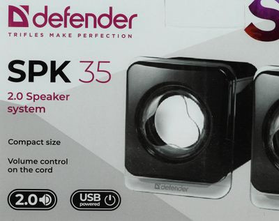 Колонки Defender SPK 35,  2.0,  черный [65635]