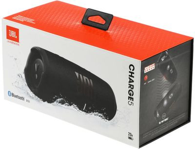 Колонка портативная JBL Charge 5, 40Вт, черный [jblcharge5blk]