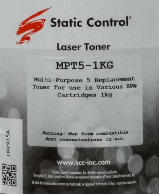 Тонер STATIC CONTROL MPT5-1KG,  для HP LJ1200/4100/5000,  черный, 1000грамм, флакон