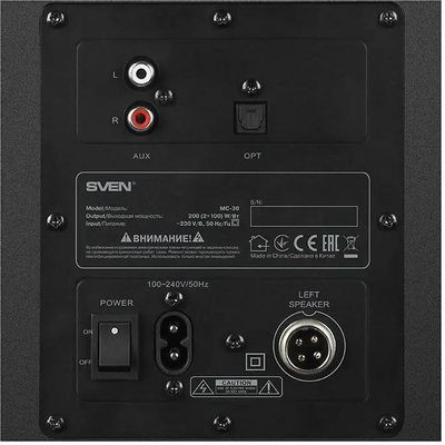 Колонки Bluetooth Sven MC-30,  2.0,  черный [sv-018894]