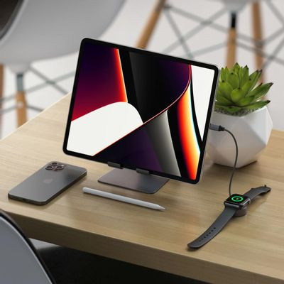 Беспроводное зарядное устройство  Satechi,  USB type-C,  серый [st-tcaw7cm]