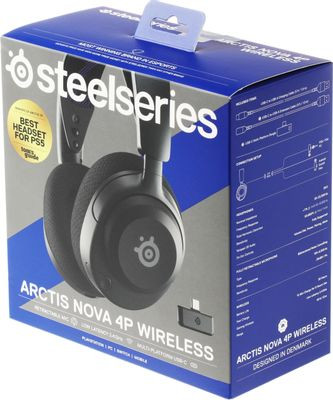 Гарнитура игровая SteelSeries Arctis Nova 4P,  для компьютера и игровых консолей, накладные,  радио, черный  [61641]