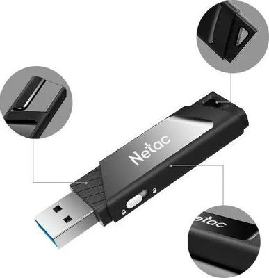Флешка USB NETAC U336 256ГБ, USB3.0, черный [nt03u336s-256g-30bk]